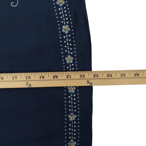 Uniform John Paul Richard Petite Linen Blend Skirt Women 8 Embroidered Beaded - Picture 5 of 10